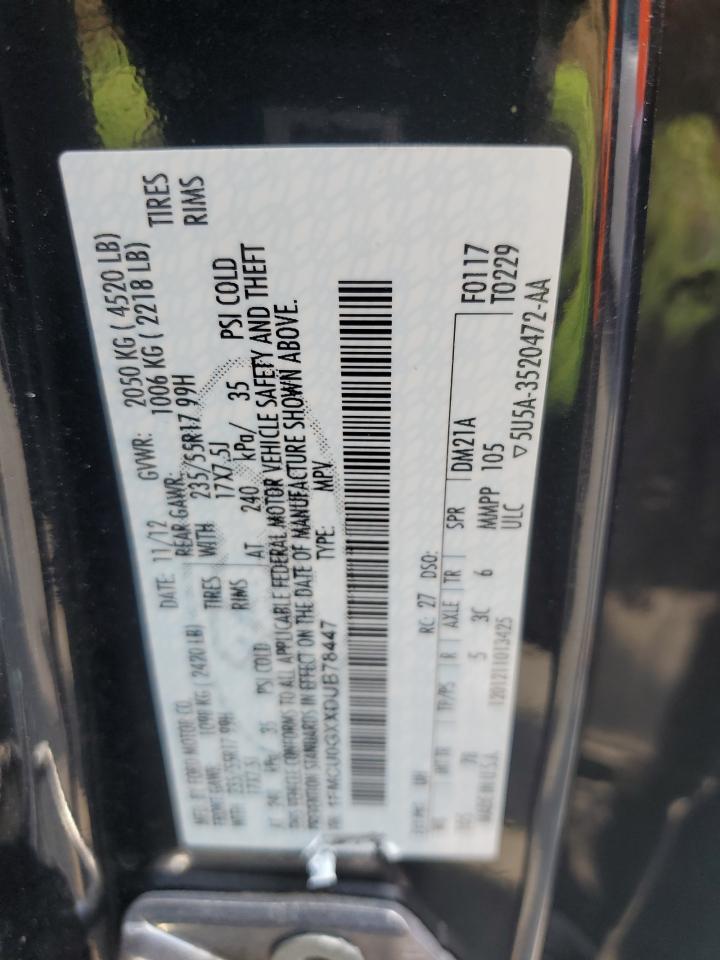 2013 Ford Escape Se VIN: 1FMCU0GXXDUB78447 Lot: 65979514