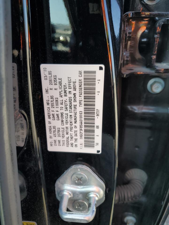 1HGCP3F85AA019163 2010 Honda Accord Exl