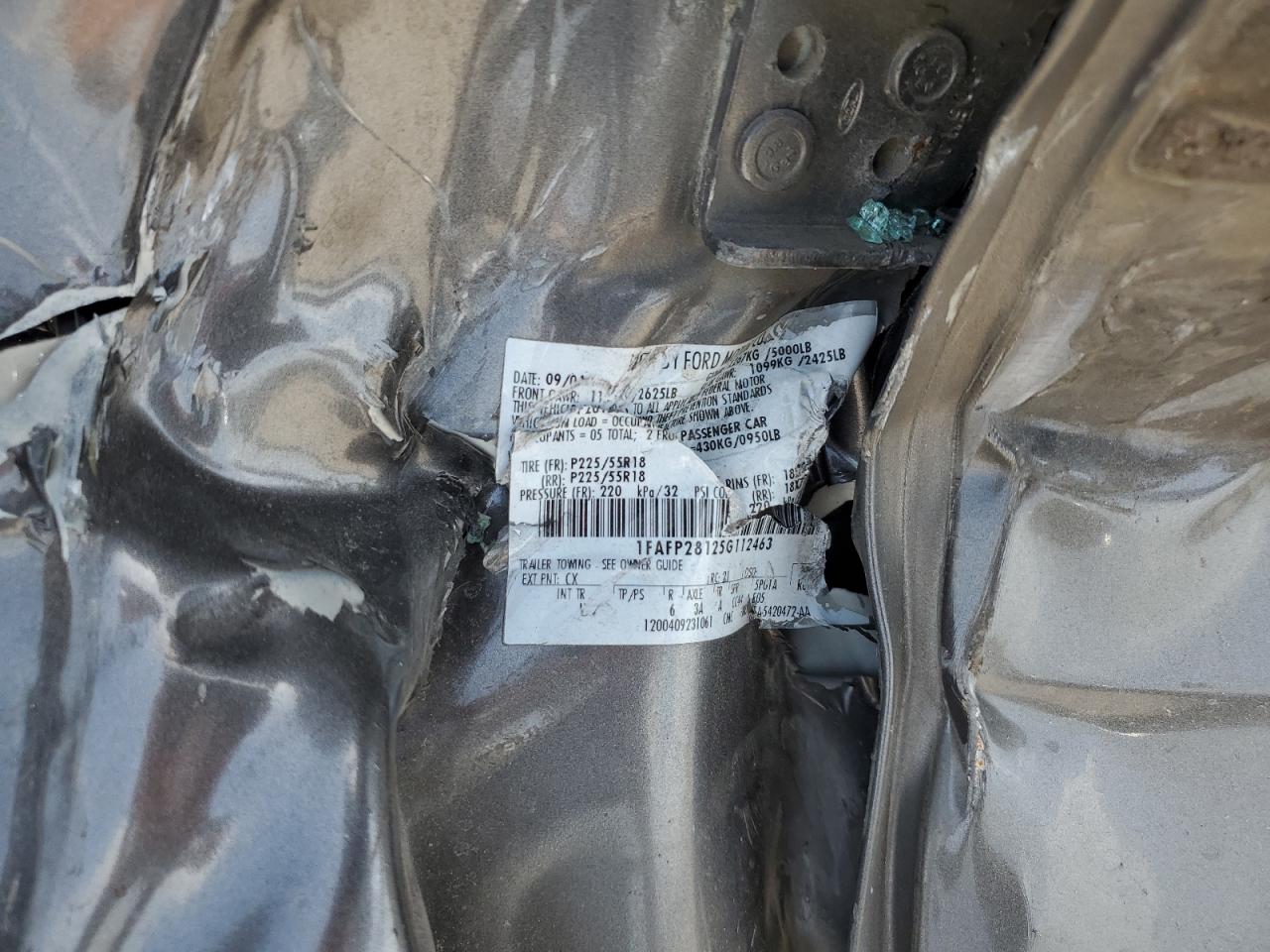 2005 Ford Five Hundred Limited VIN: 1FAFP28125G112463 Lot: 65993904