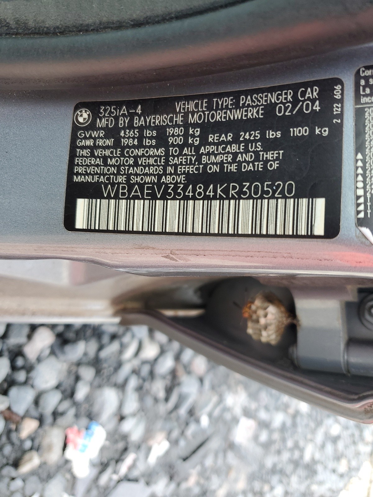 WBAEV33484KR30520 2004 BMW 325 I