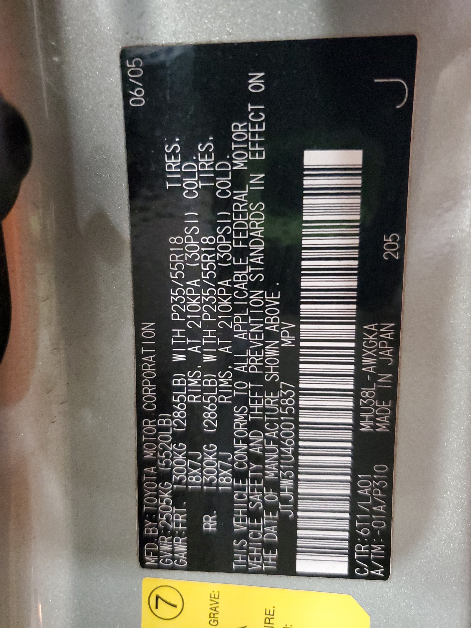 JTJHW31U460015837 2006 Lexus Rx 400