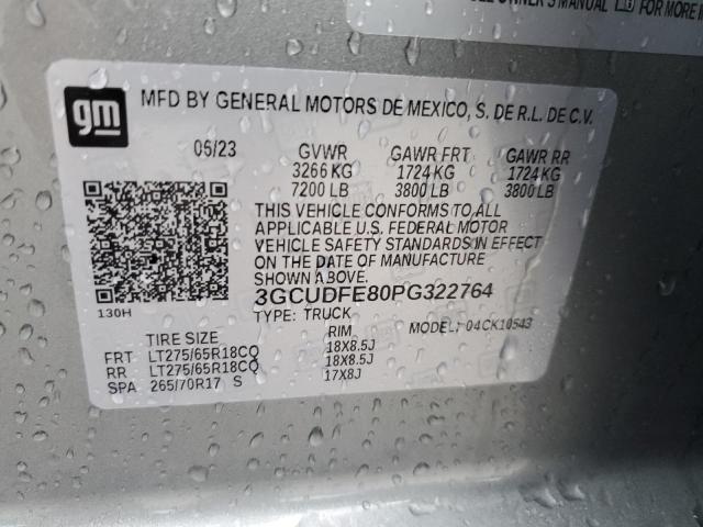 3GCUDFE80PG322764 Chevrolet All Models SILVERADO 13