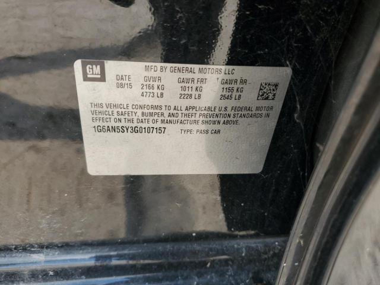 2016 Cadillac Ats-V VIN: 1G6AN5SY3G0107157 Lot: 66658614