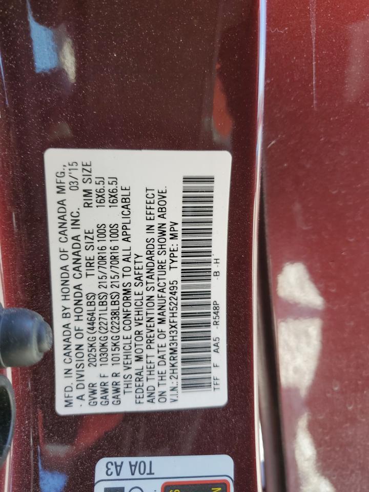 2HKRM3H3XFH522495 2015 Honda Cr-V Lx