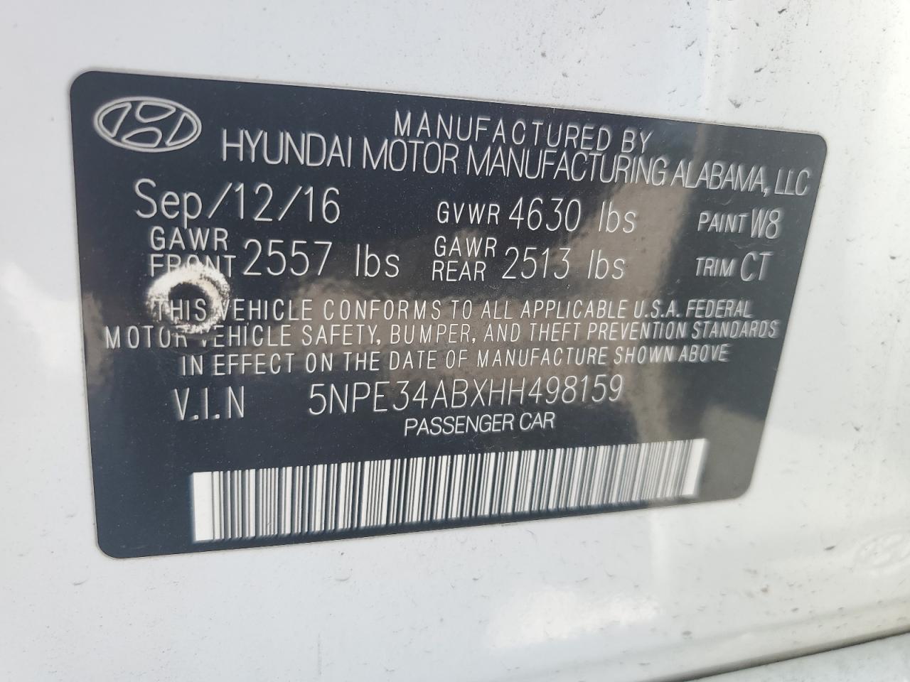 5NPE34ABXHH498159 2017 Hyundai Sonata Sport