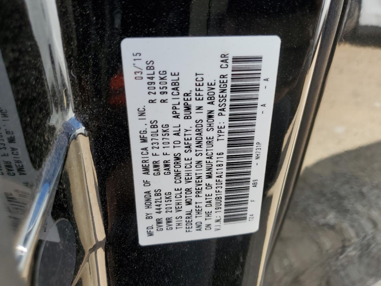 19UUB1F30FA018716 2015 Acura Tlx