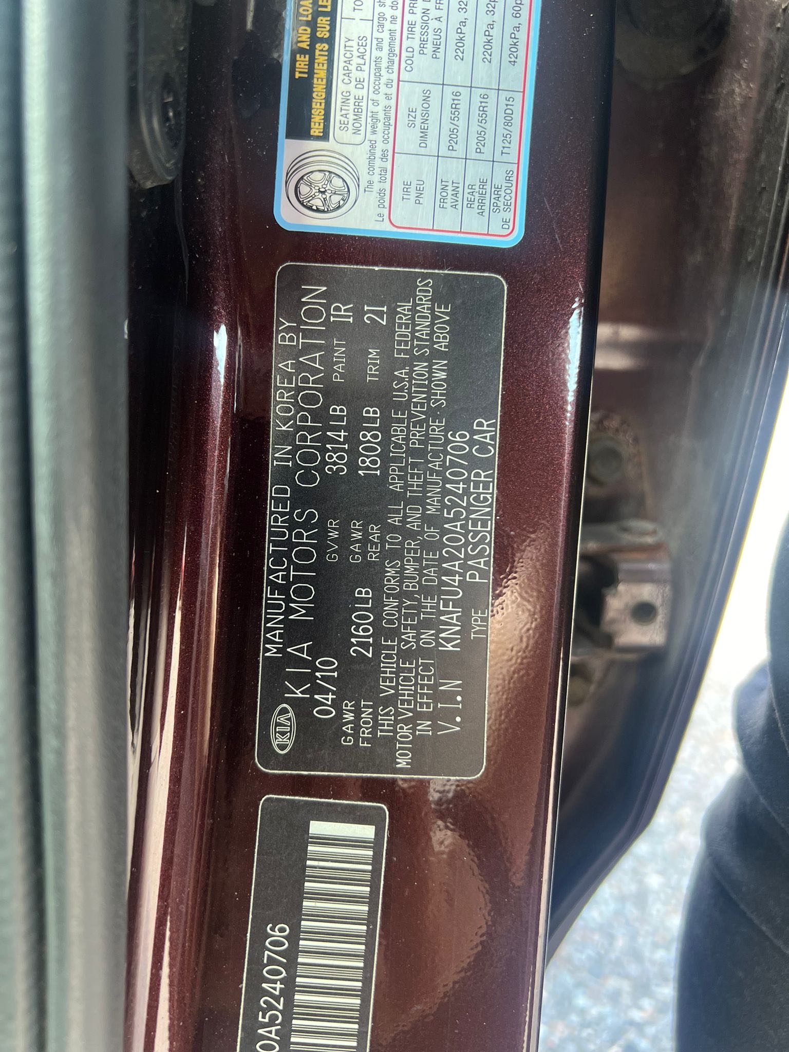 KNAFU4A20A5240706 2010 Kia Forte Ex