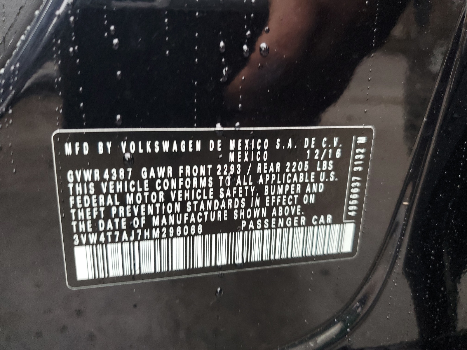 3VW4T7AJ7HM296066 2017 Volkswagen Jetta Gli