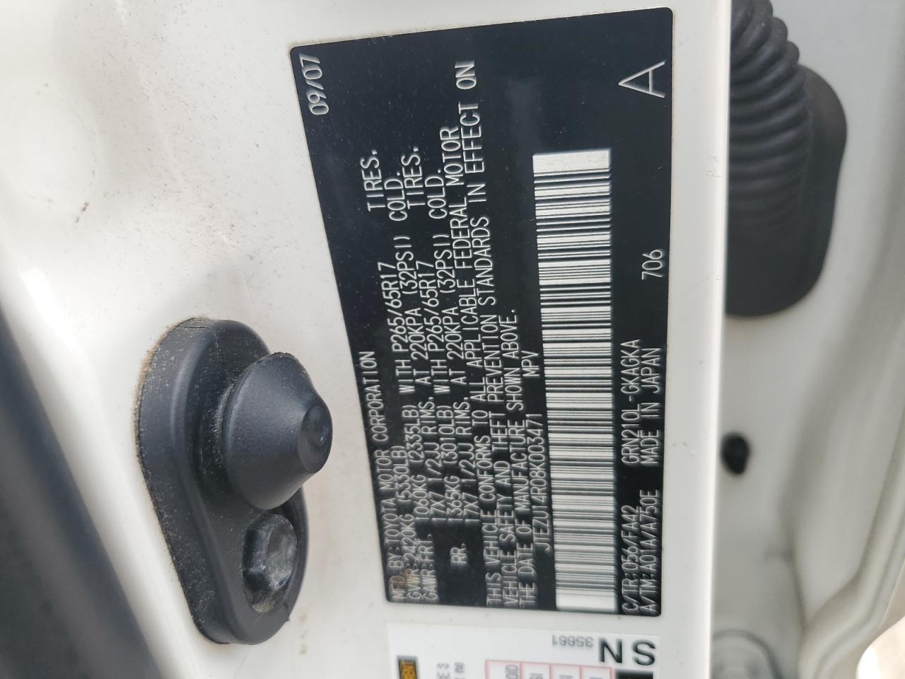 2008 Toyota 4Runner Sr5 VIN: JTEZU14R08K003471 Lot: 65073404