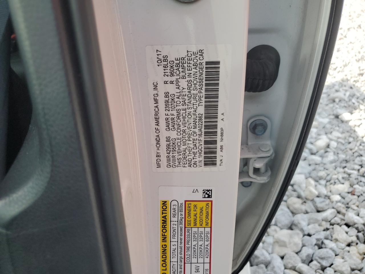 1HGCV1F16JA022862 2018 Honda Accord Lx