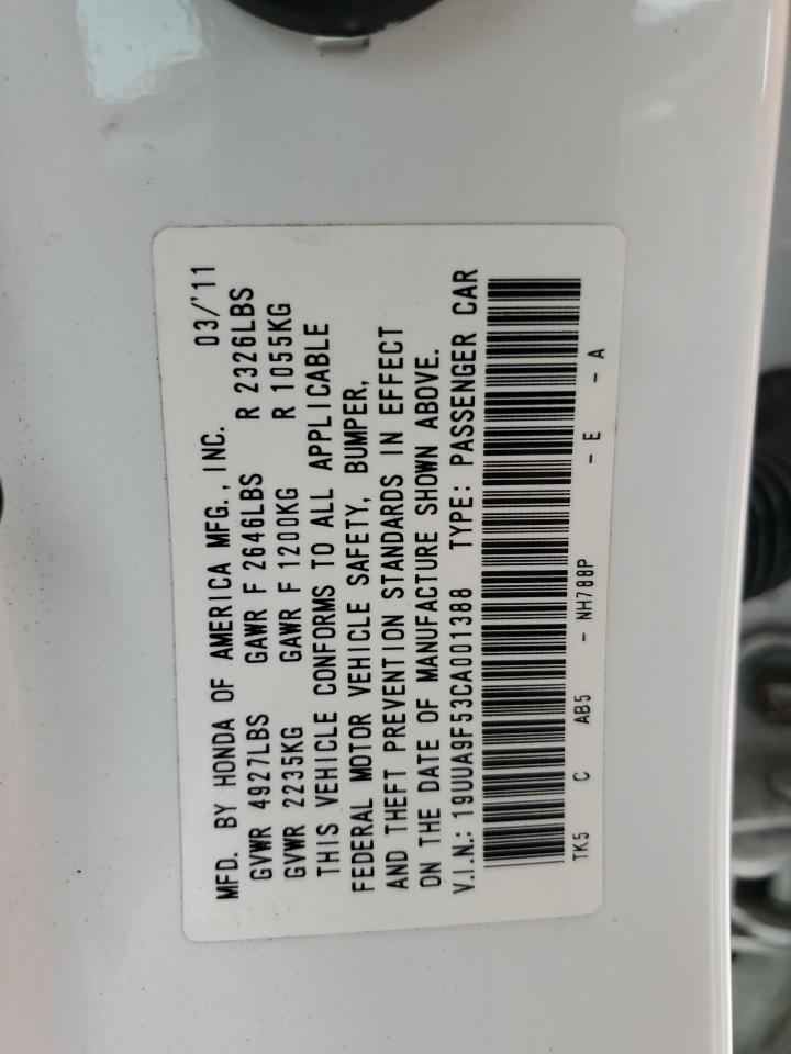 19UUA9F53CA001388 2012 Acura Tl