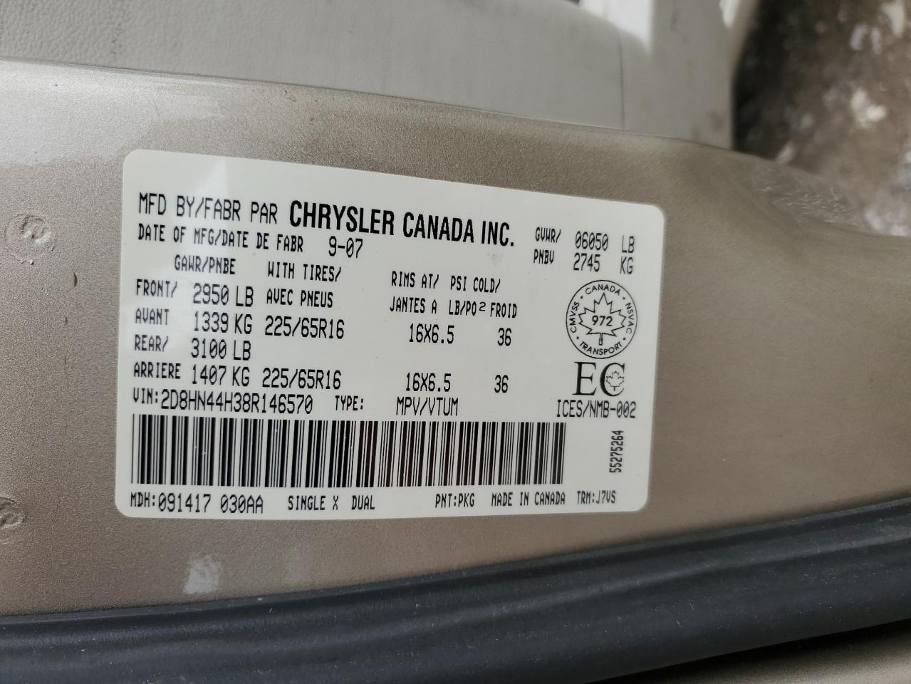 2008 Dodge Grand Caravan Se VIN: 2D8HN44H38R146570 Lot: 67827664