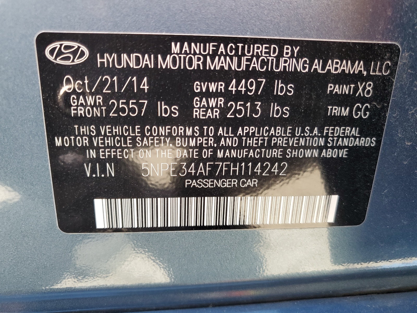 5NPE34AF7FH114242 2015 Hyundai Sonata Sport