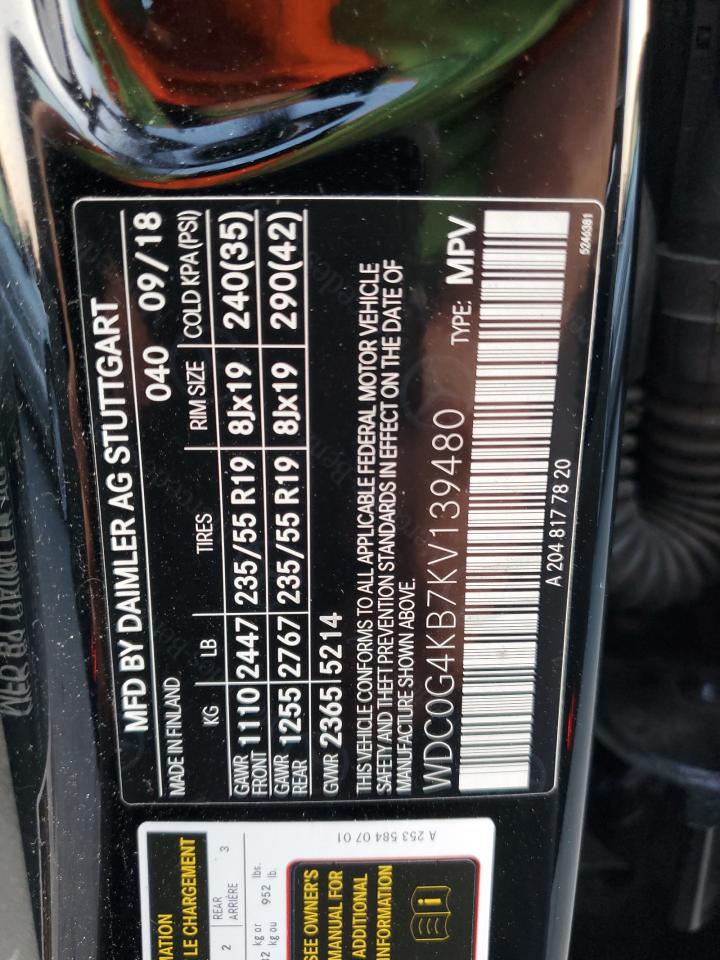 WDC0G4KB7KV139480 2019 Mercedes-Benz Glc 300 4Matic