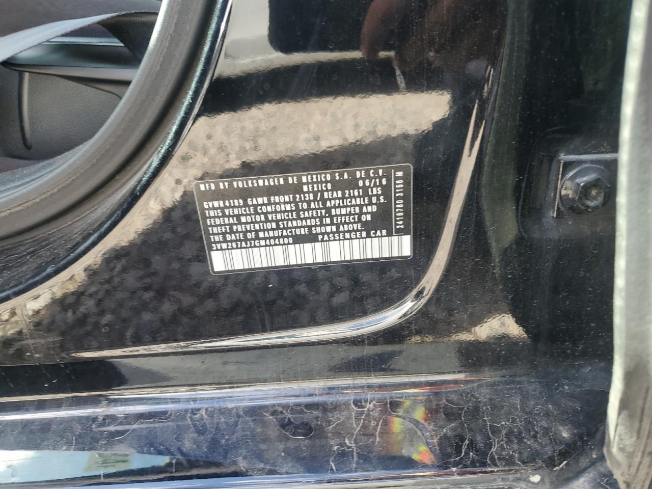 2016 Volkswagen Jetta S VIN: 3VW267AJ7GM404800 Lot: 67168734