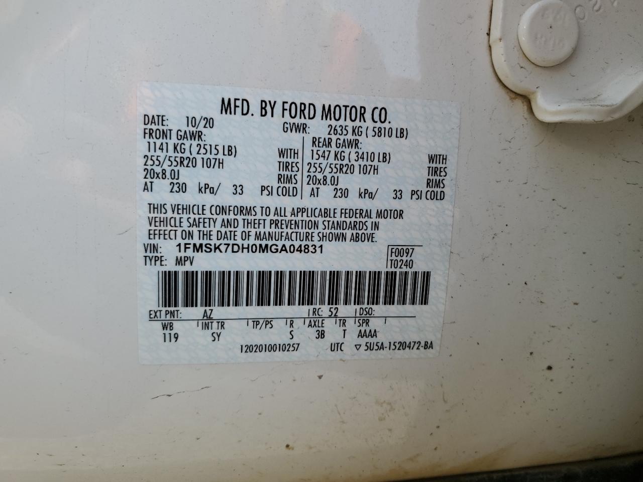 1FMSK7DH0MGA04831 2021 FORD EXPLORER - Image 16