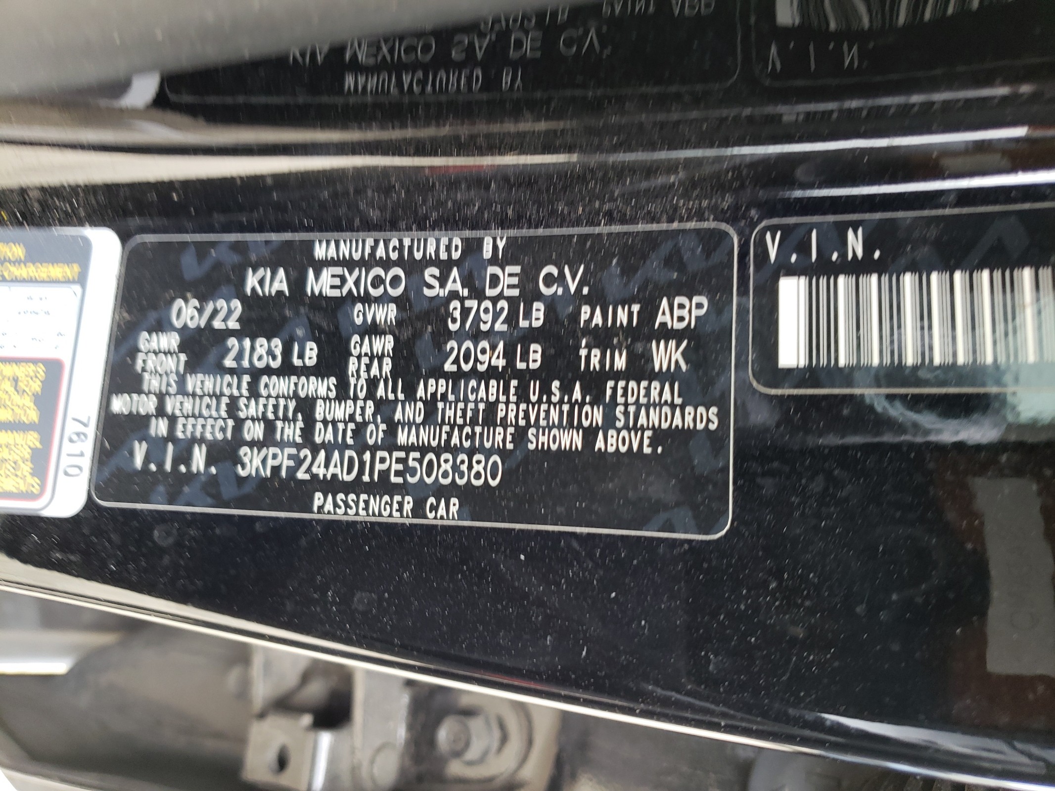 2KPF24AD1PE508380 2023 Kia Forte