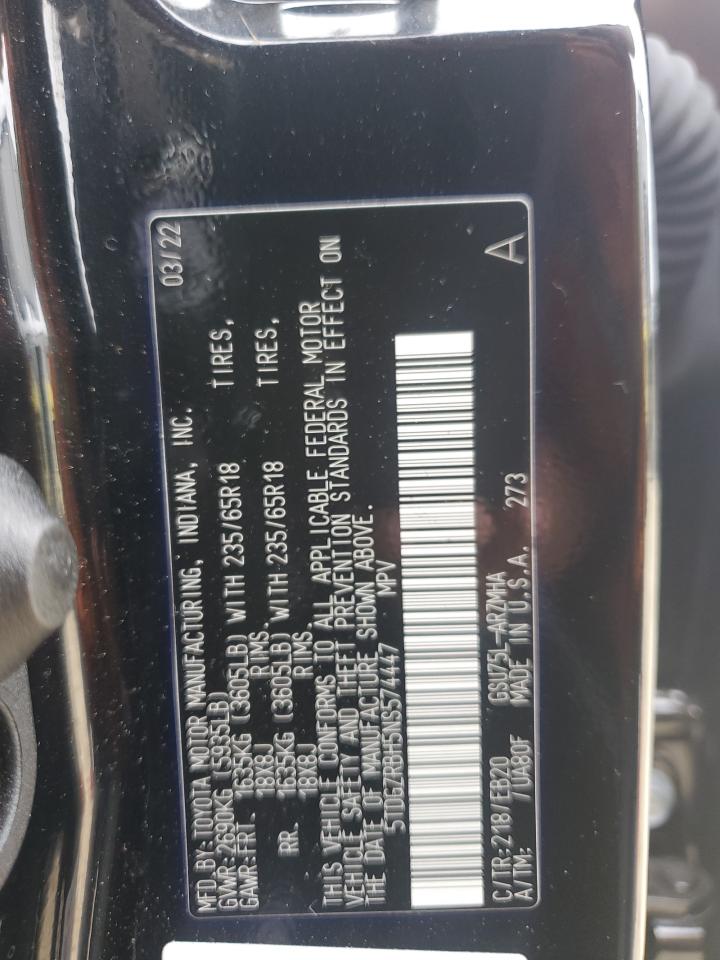 5TDGZRBH5NS574447 2022 TOYOTA HIGHLANDER - Image 15