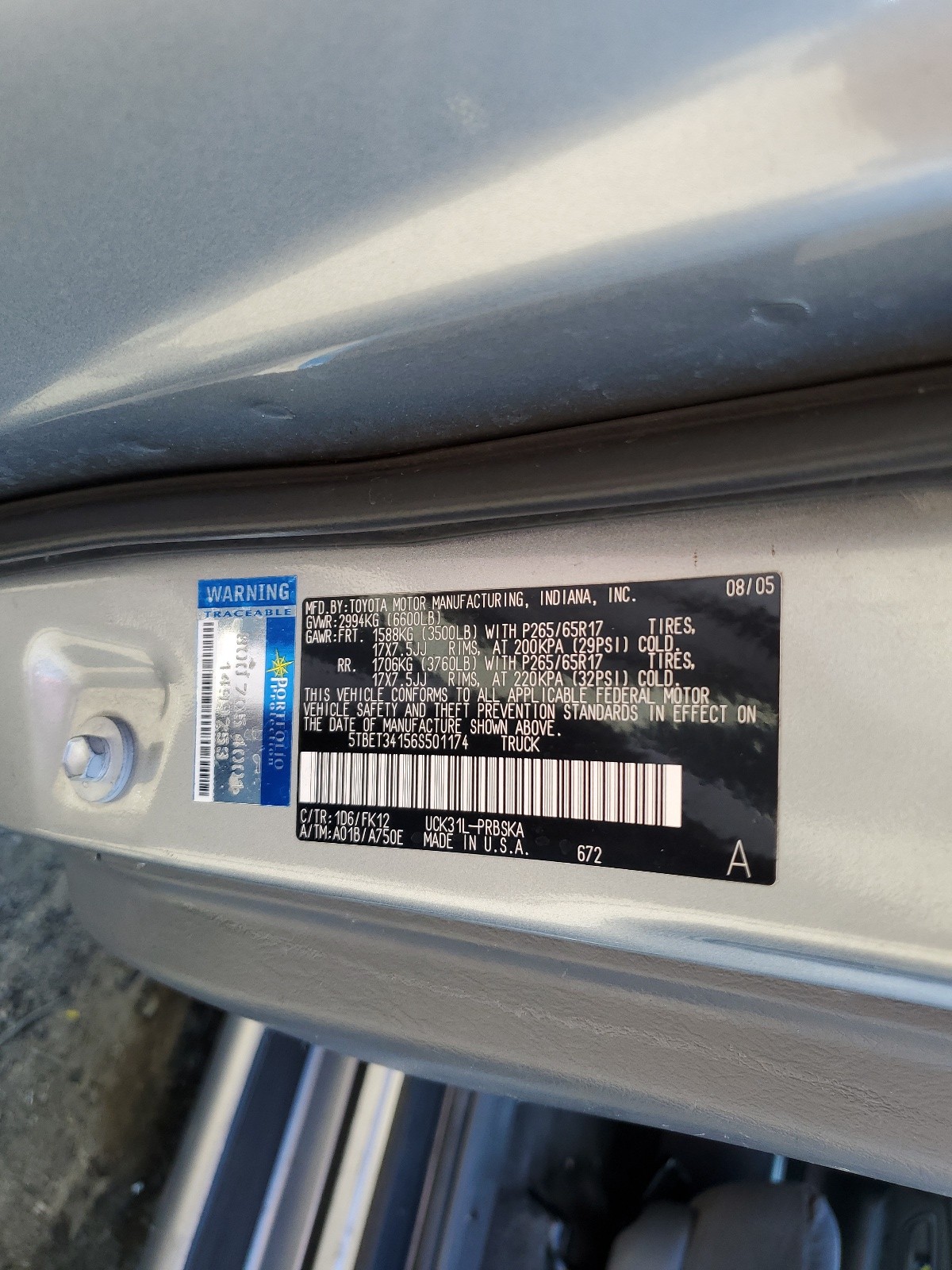 5TBET34156S501174 2006 Toyota Tundra Double Cab Sr5