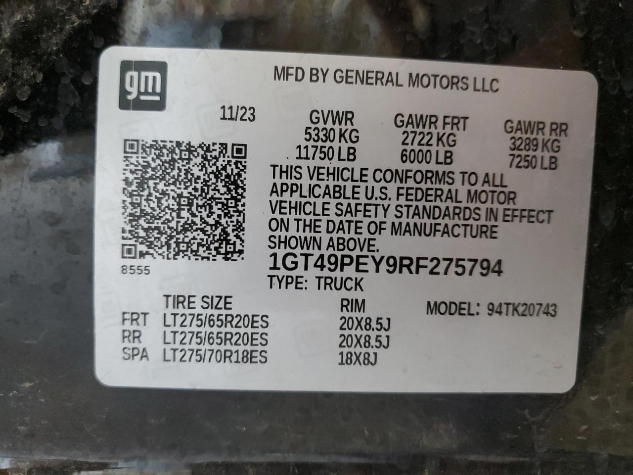 1GT49PEY9RF275794 2024 GMC Sierra K2500 At4