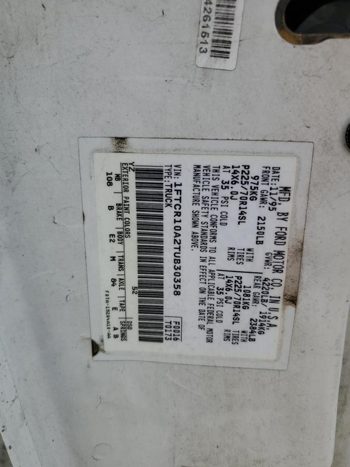 1996 Ford Ranger VIN: 1FTCR10A2TUB30358 Lot: 66954604