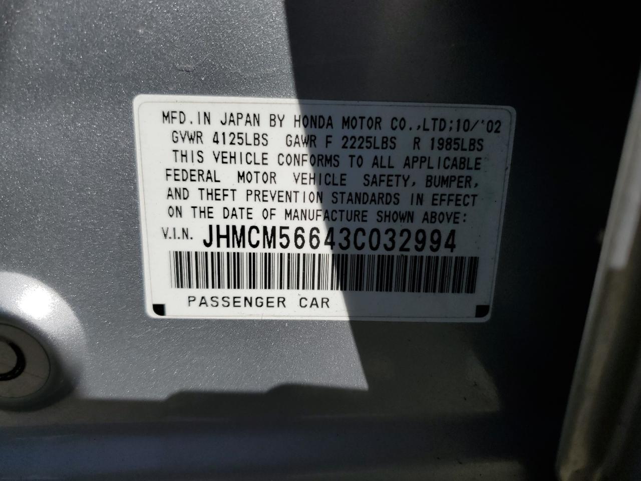 JHMCM56643C032994 2003 Honda Accord Ex