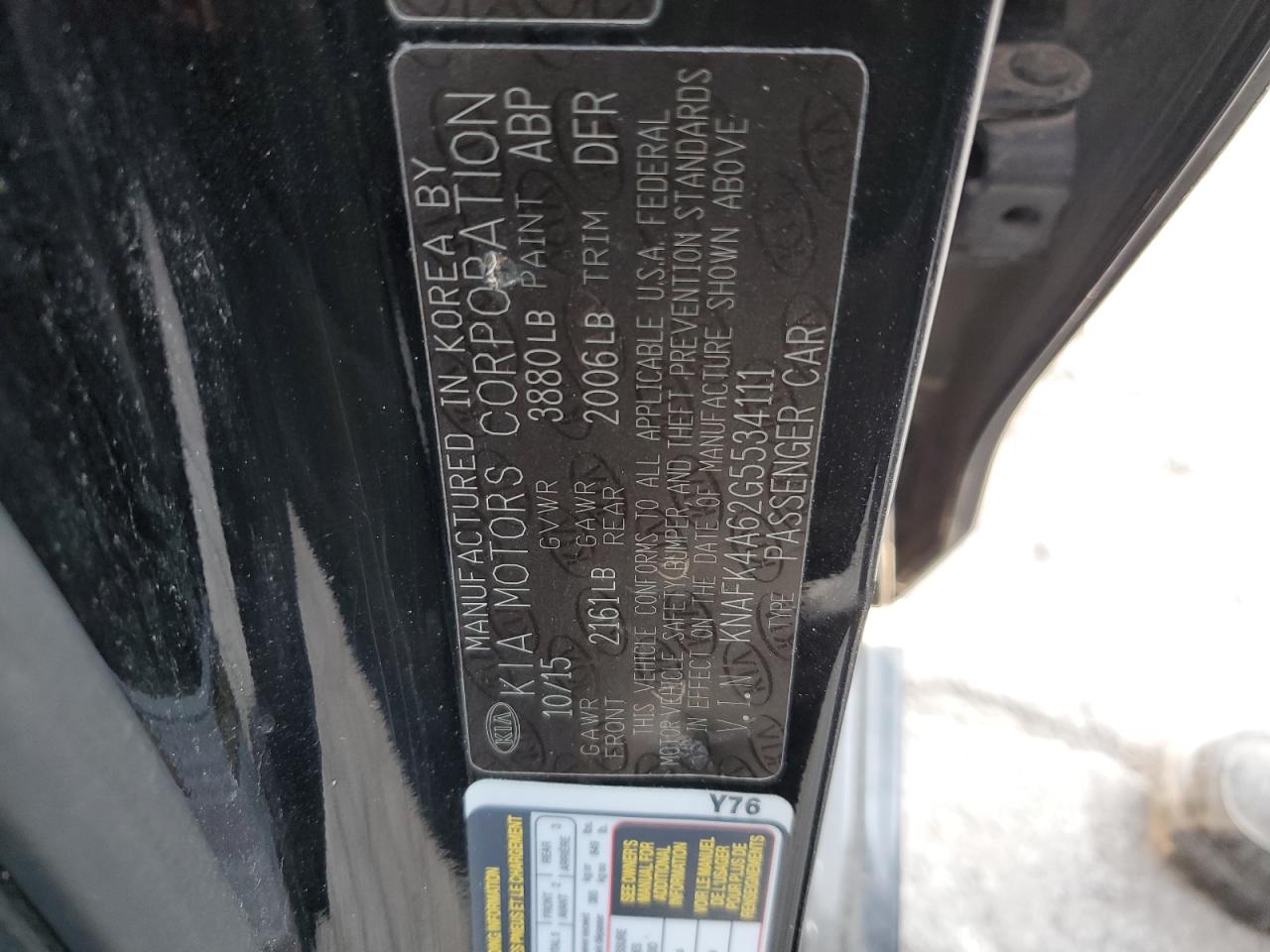 2016 Kia Forte Lx VIN: KNAFK4A62G5534111 Lot: 66153894