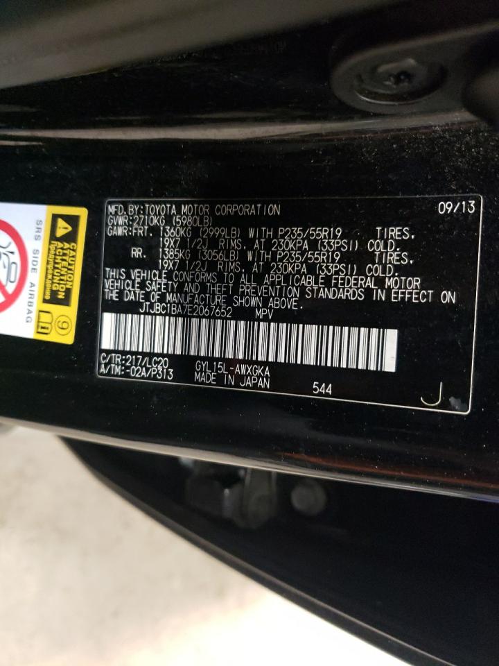 2014 Lexus Rx 450H VIN: JTJBC1BA7E2067652 Lot: 66478434