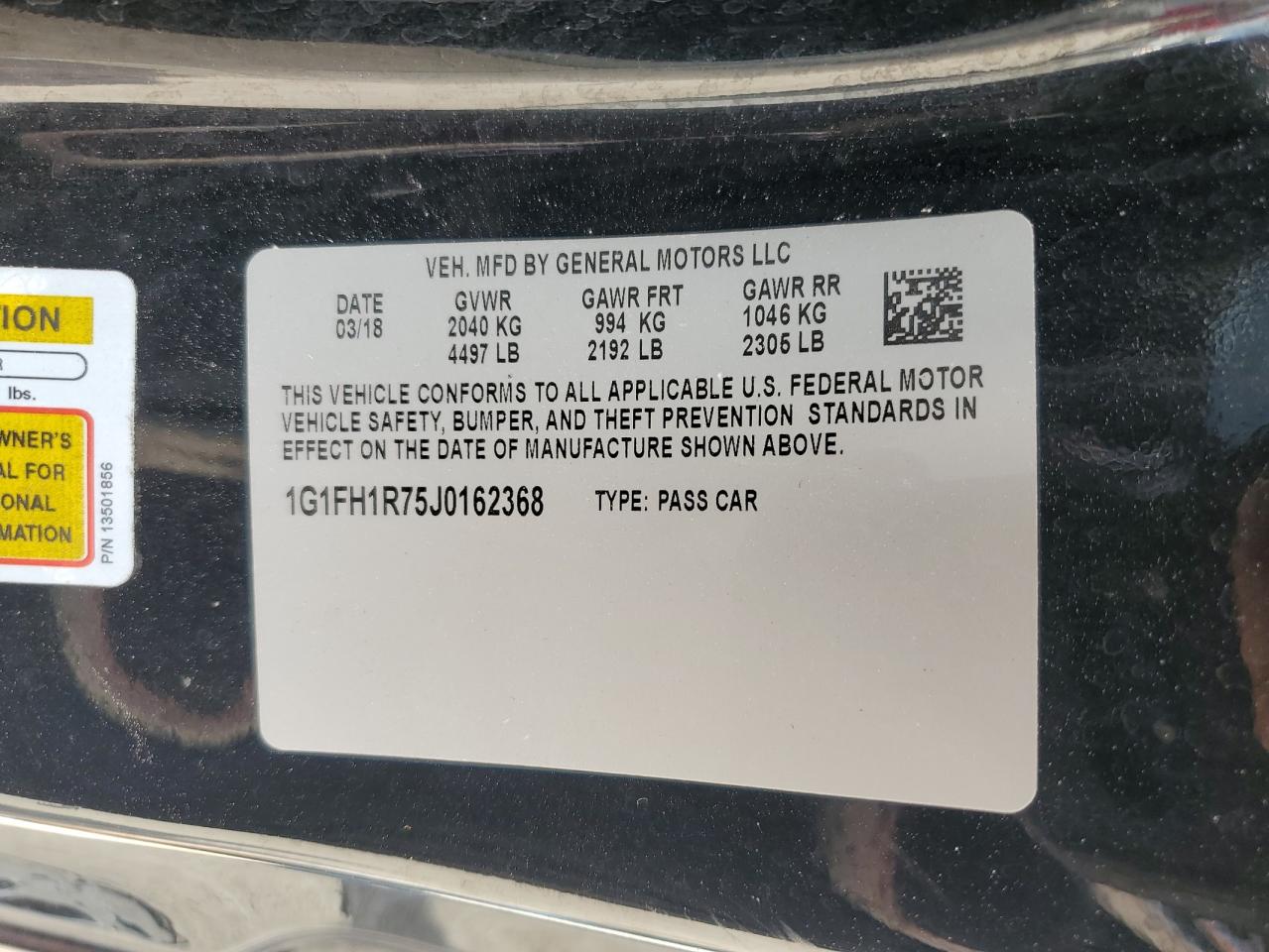 2018 Chevrolet Camaro Ss VIN: 1G1FH1R75J0162368 Lot: 65858564