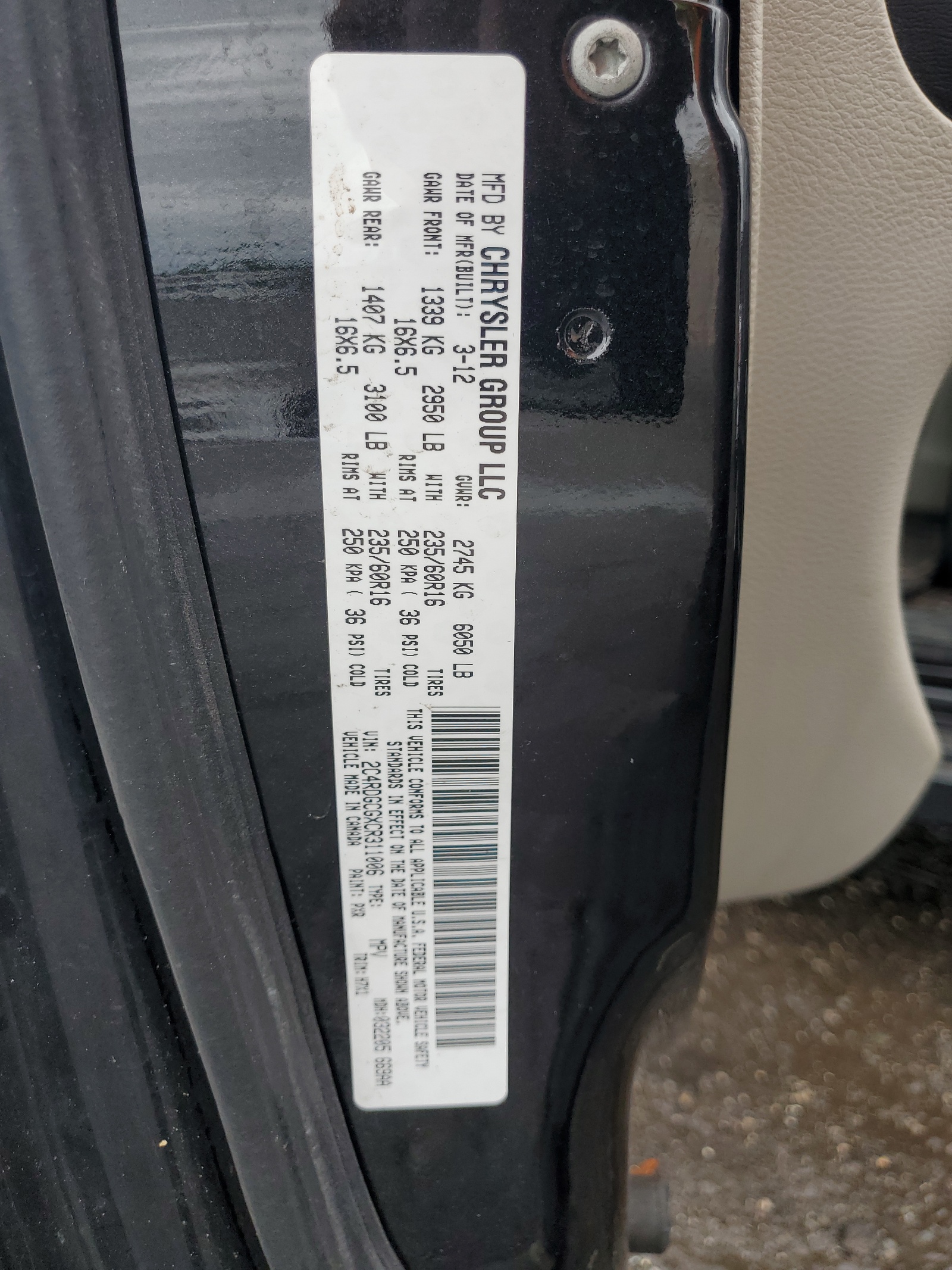 2012 Dodge Grand Caravan Sxt vin: 2C4RDGCGXCR311006