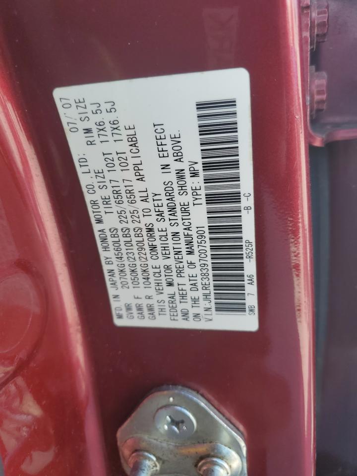 2007 Honda Cr-V Lx VIN: JHLRE38397C075901 Lot: 65441634