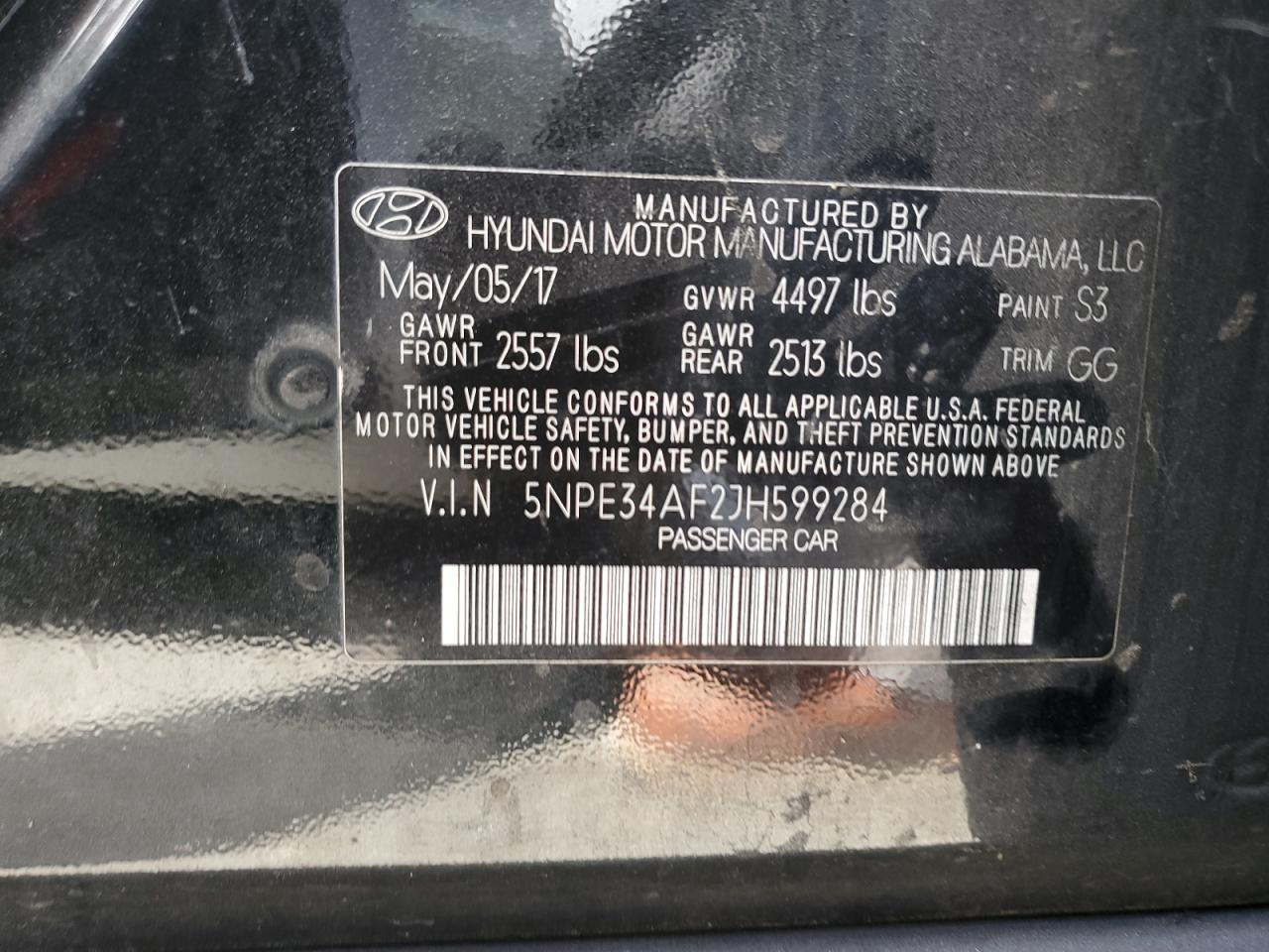 5NPE34AF2JH599284 2018 Hyundai Sonata Sport