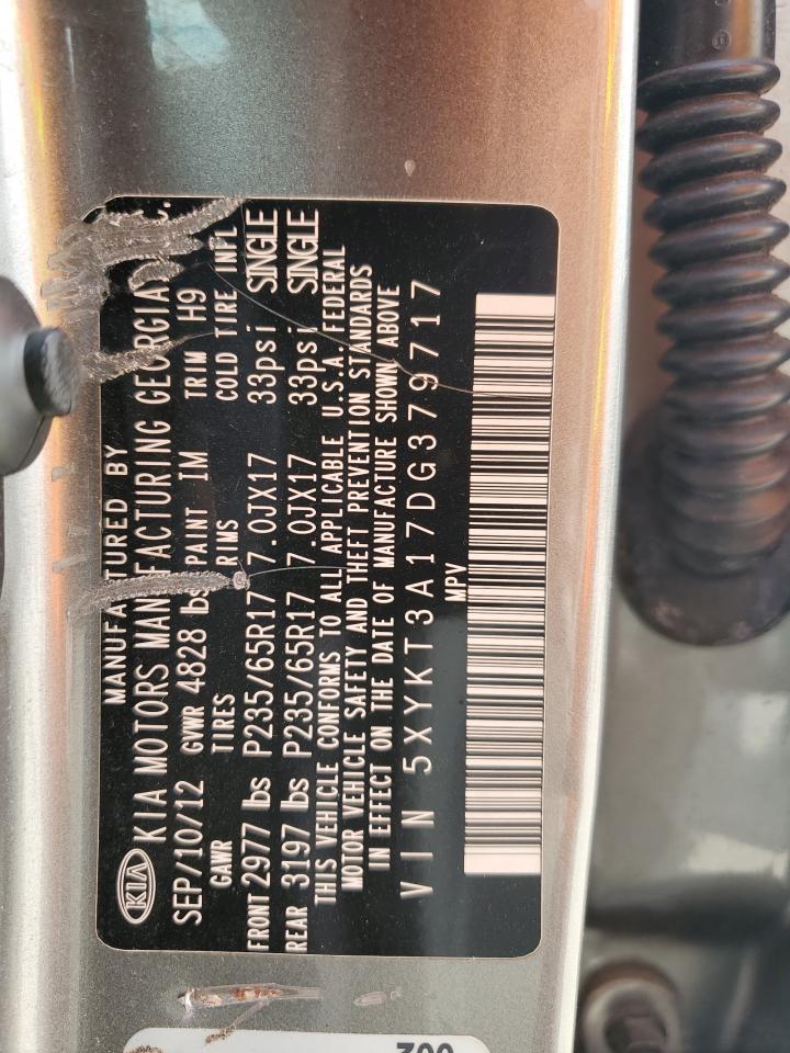 2013 Kia Sorento Lx VIN: 5XYKT3A17DG379717 Lot: 66335854