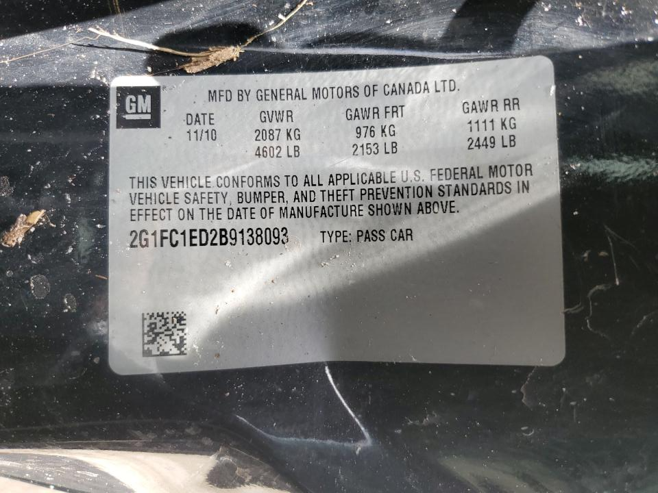 2G1FC1ED2B9138093 2011 Chevrolet Camaro Lt