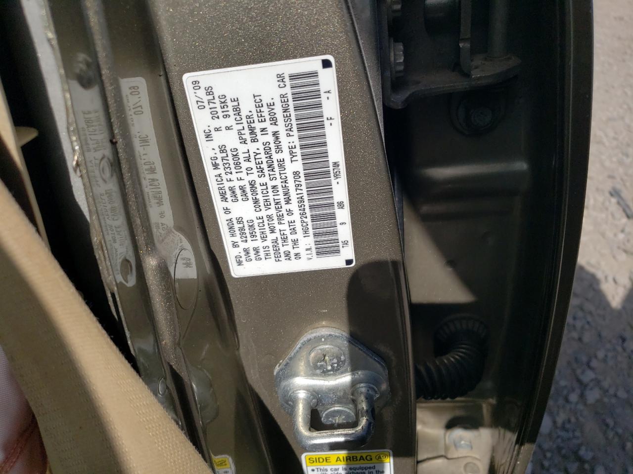 1HGCP26459A179708 2009 Honda Accord Lxp