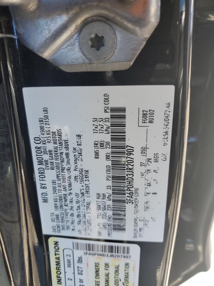 3FA6P0HD3JR207907 2018 Ford Fusion Se