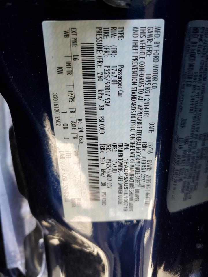 2017 Ford C-Max Se VIN: 1FADP5AU5HL100719 Lot: 66113054