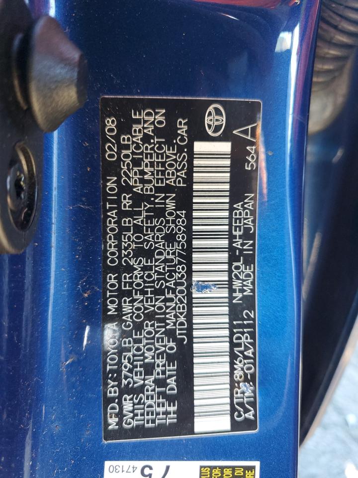 JTDKB20U387758984 2008 Toyota Prius