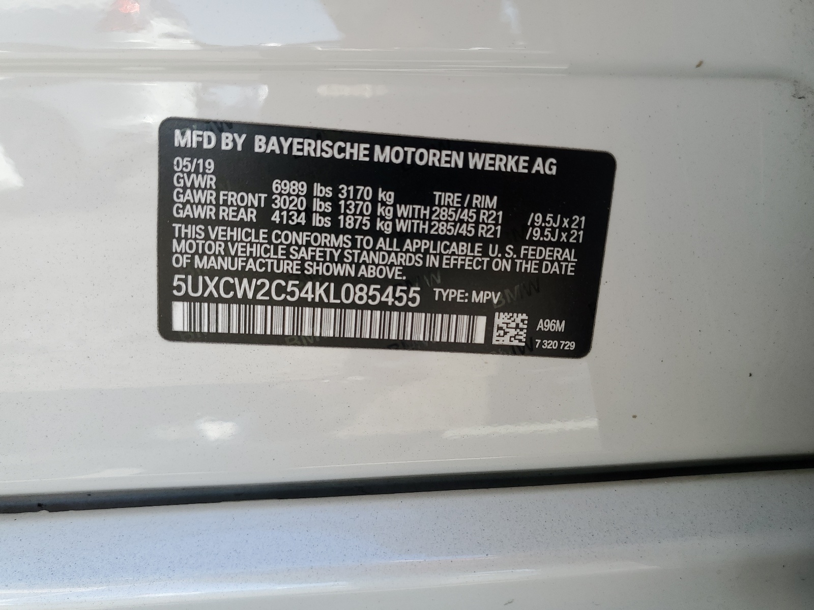 5UXCW2C54KL085455 2019 BMW X7 xDrive40I