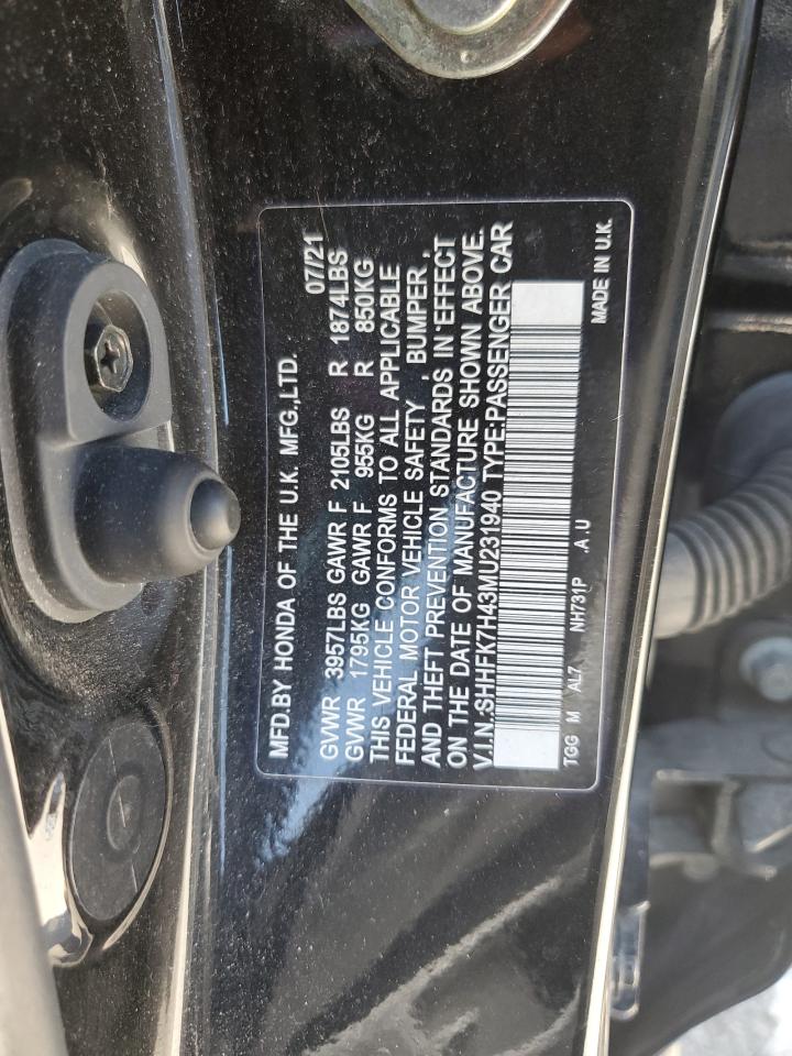 SHHFK7H43MU231940 2021 Honda Civic Sport