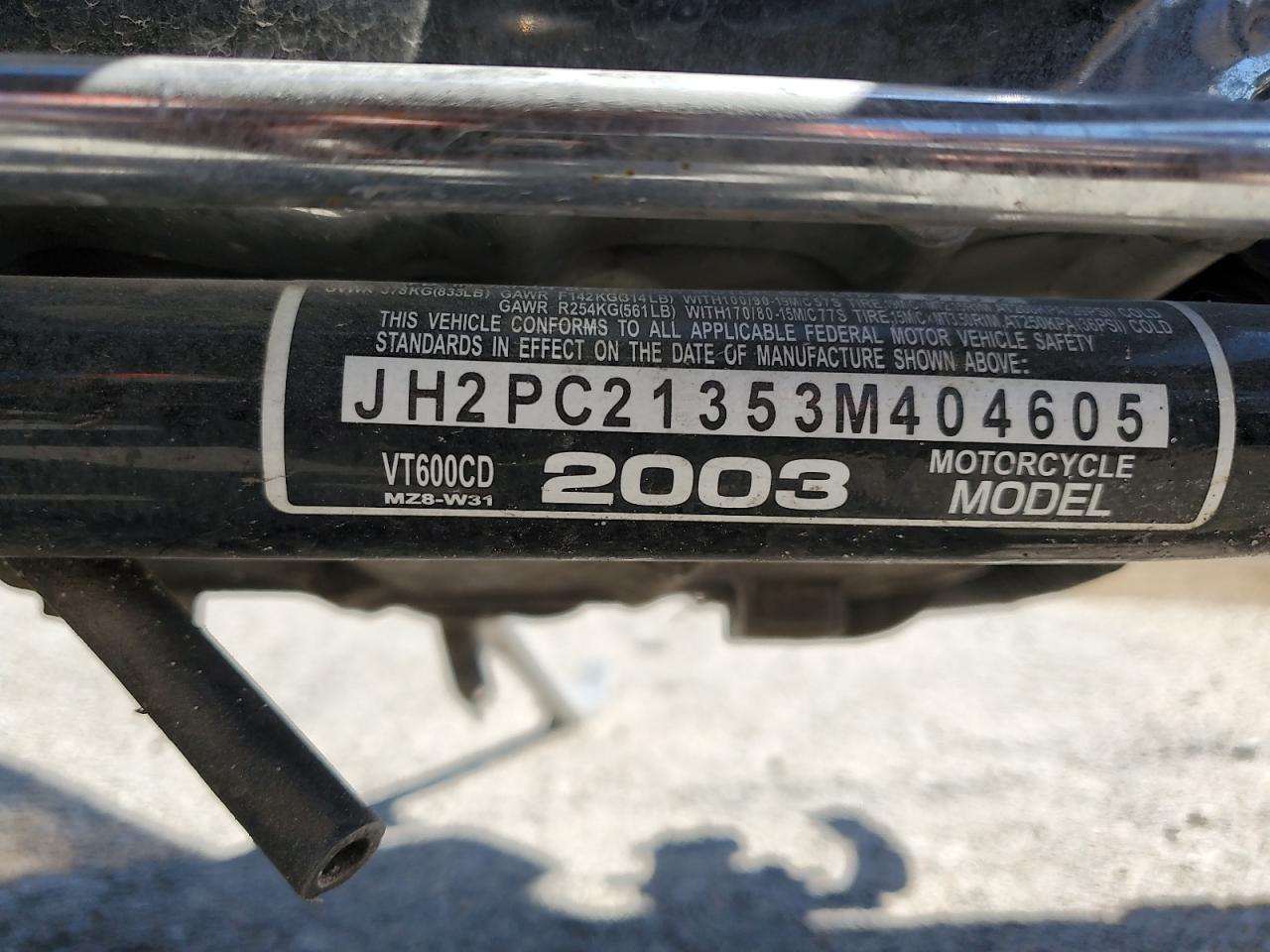 JH2PC21353M404605 2003 Honda Vt600 Cd