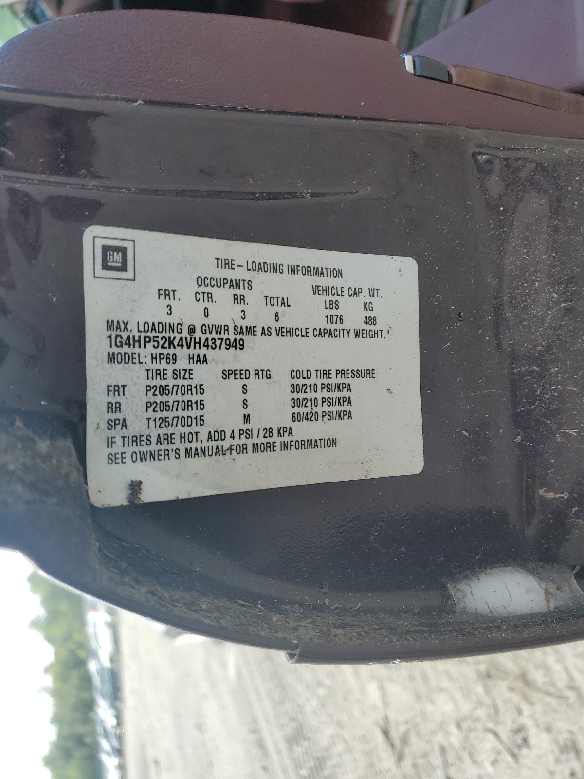 1G4HP52K4VH437949 1997 Buick Lesabre Custom