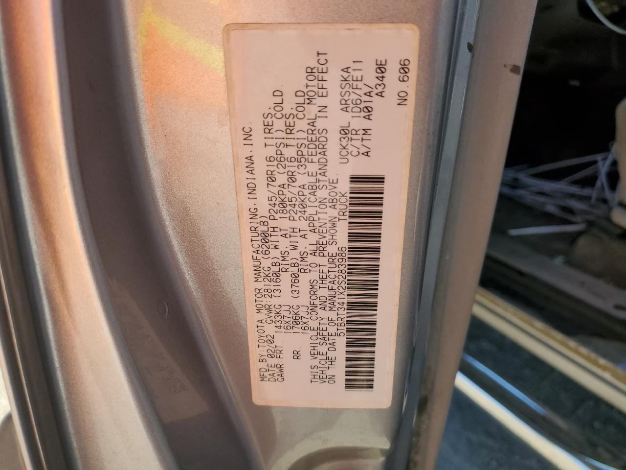 5TBRT341X2S283986 2002 Toyota Tundra Access Cab