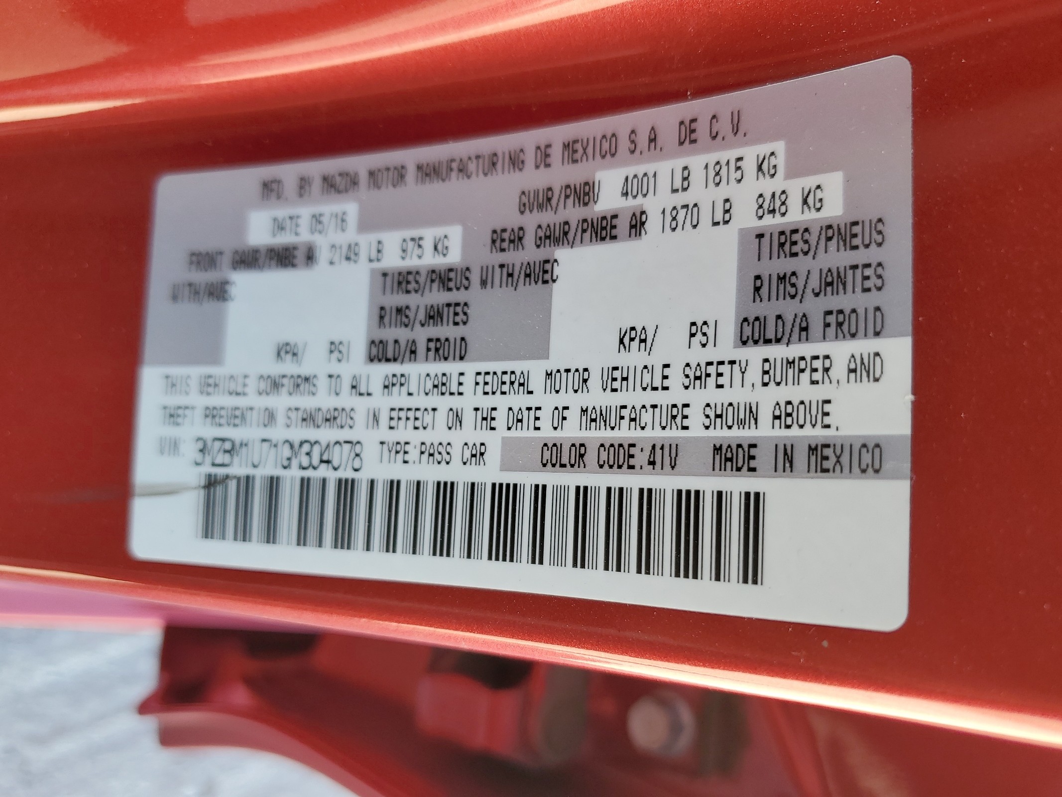 3MZBM1U71GM304078 2016 Mazda 3 Sport