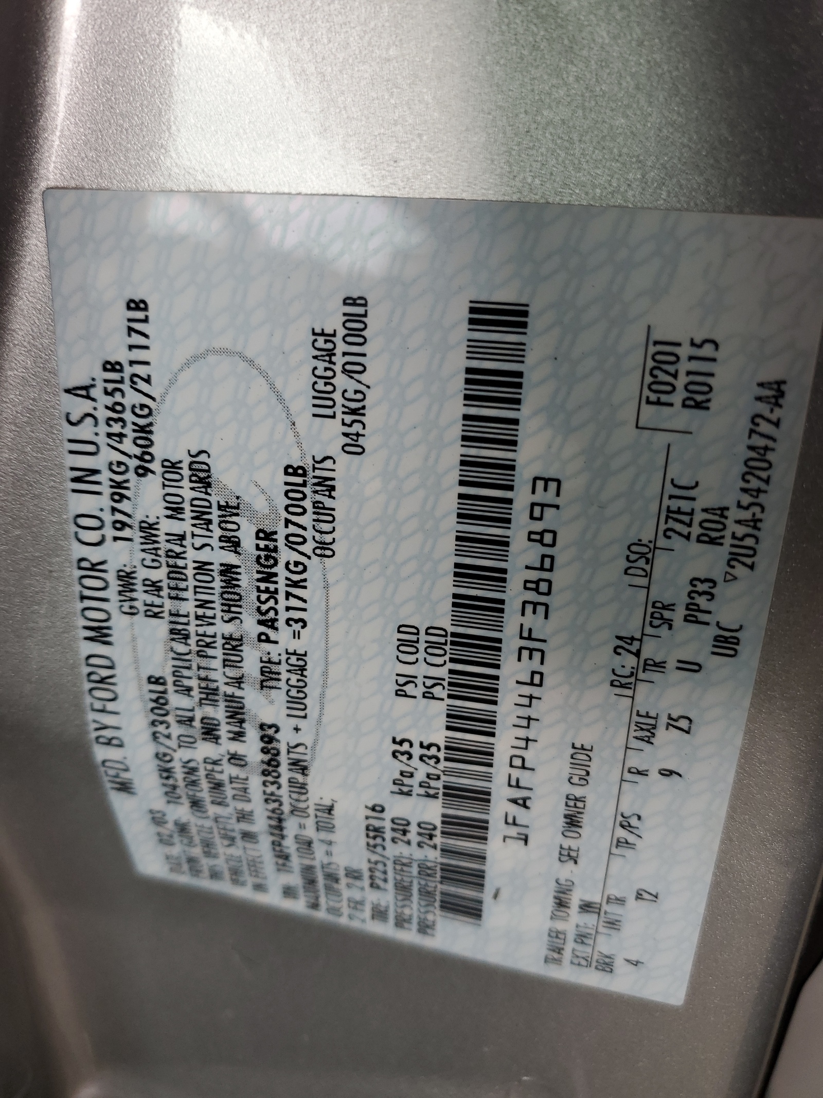 1FAFP44463F386893 2003 Ford Mustang