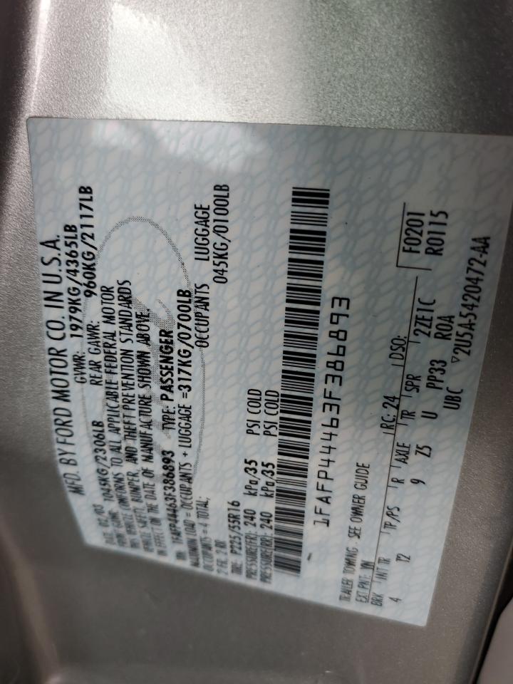 2003 Ford Mustang VIN: 1FAFP44463F386893 Lot: 66505394