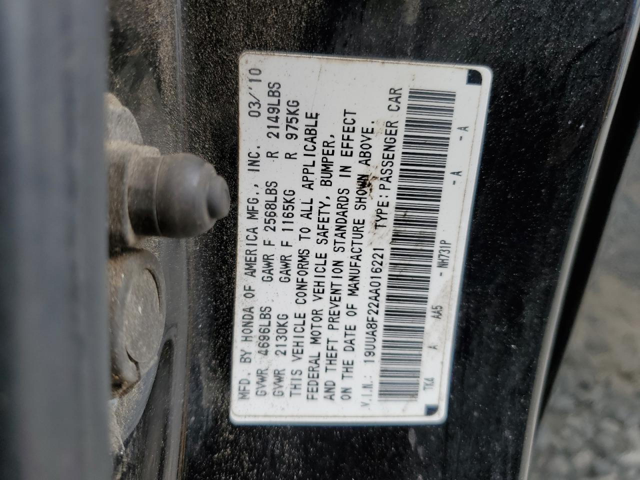 2010 Acura Tl VIN: 19UUA8F22AA016221 Lot: 67499194
