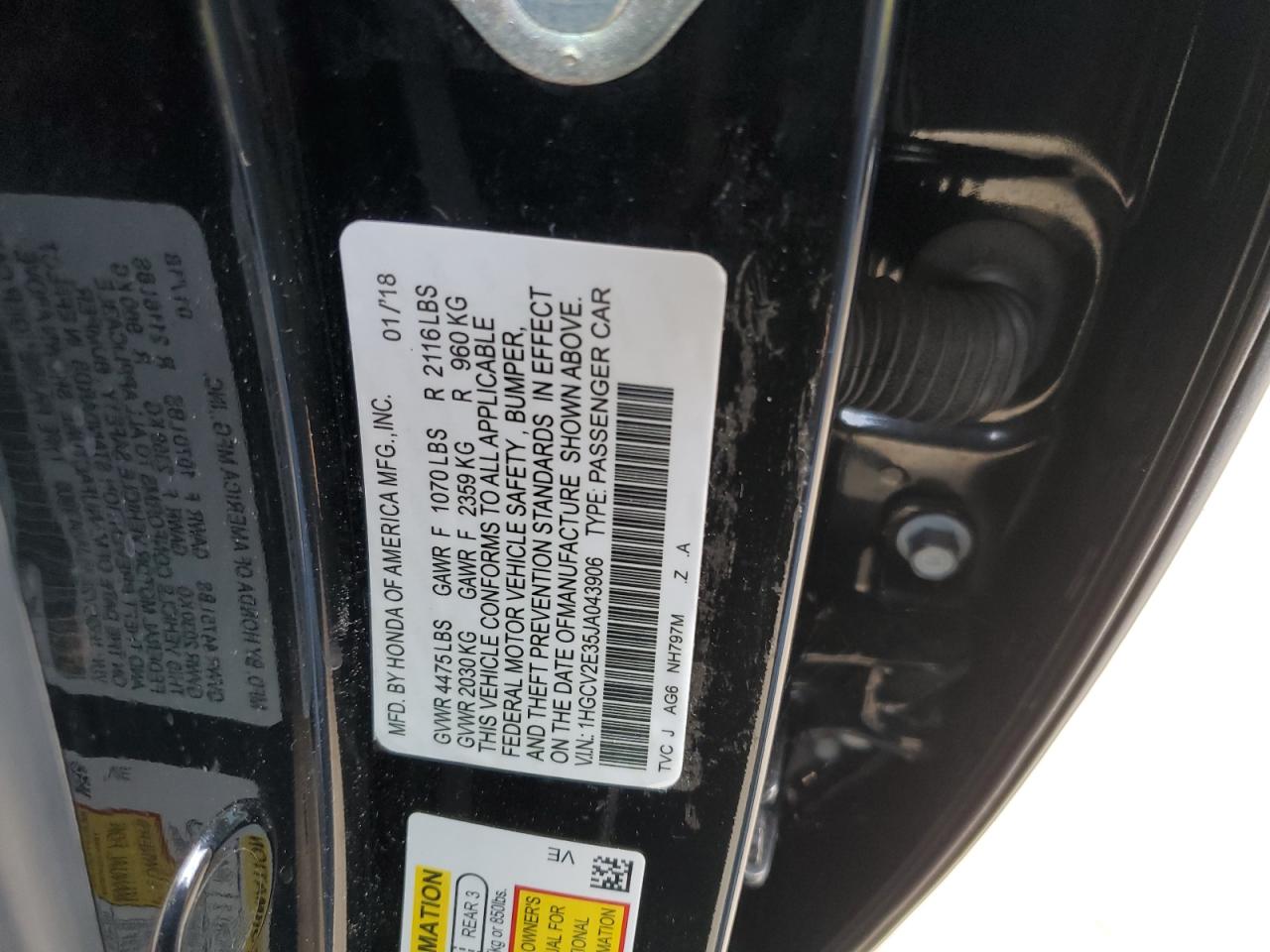 1HGCV2F92JA029318 2018 Honda Accord Touring