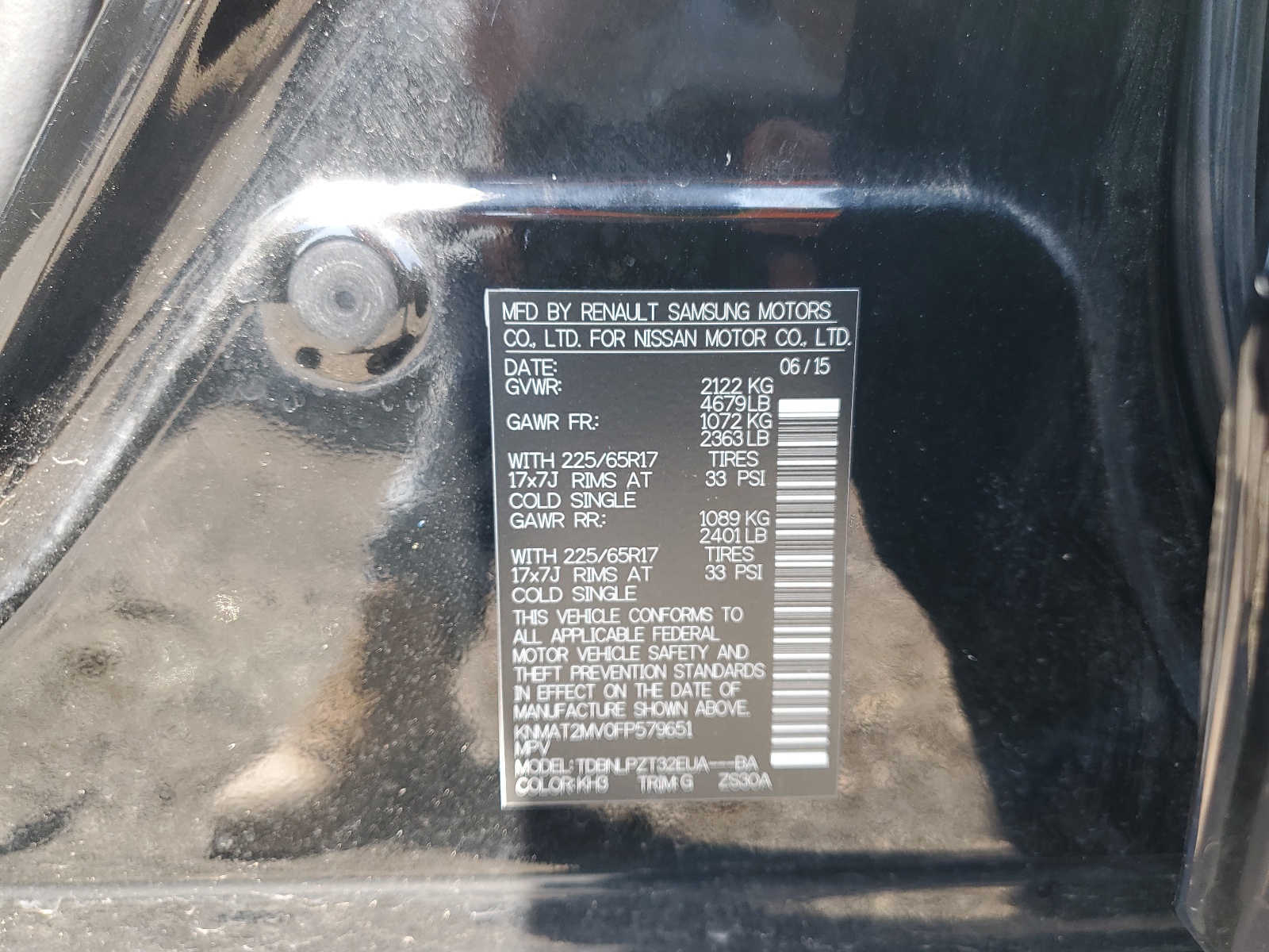 KNMAT2MV0FP579651 2015 Nissan Rogue S