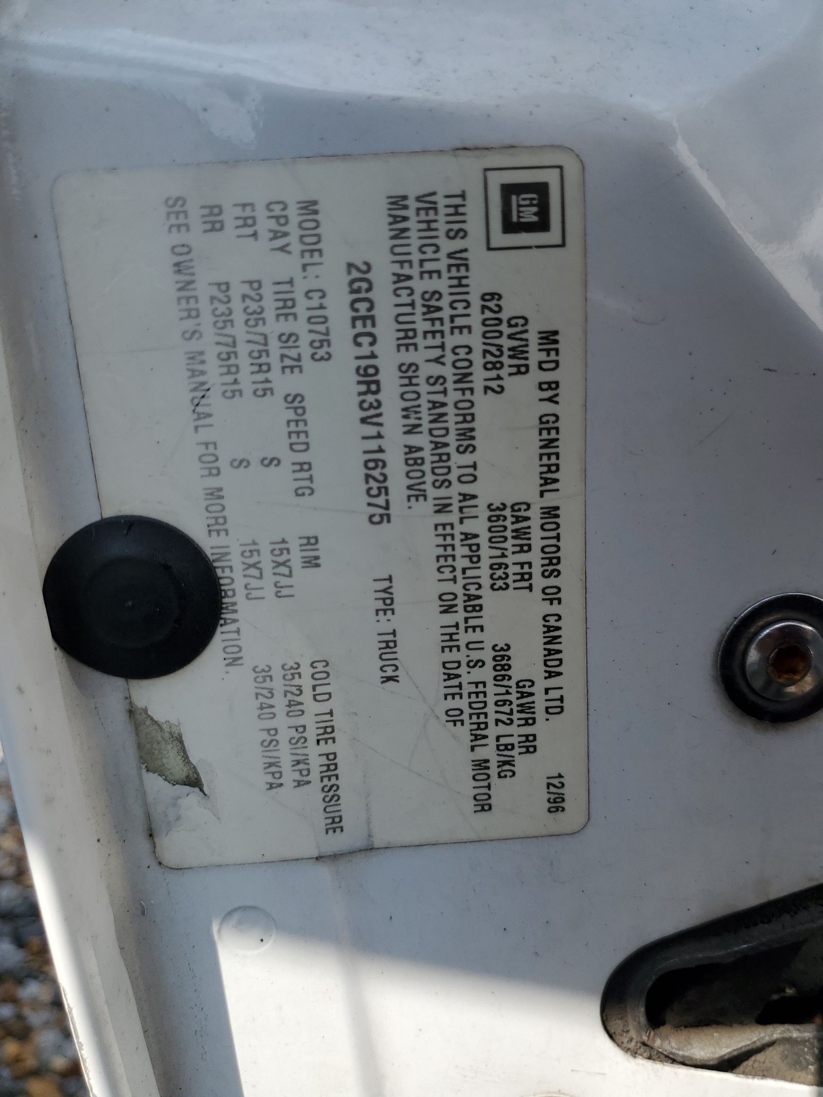 2GCEC19R3V1162575 1997 Chevrolet Gmt-400 C1500